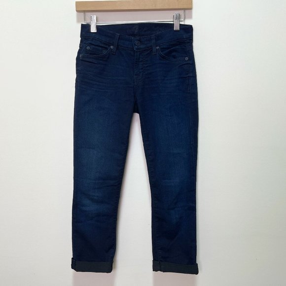7 For All Mankind the Skinny Crop & Roll Jeans sz 25 - Picture 2 of 10